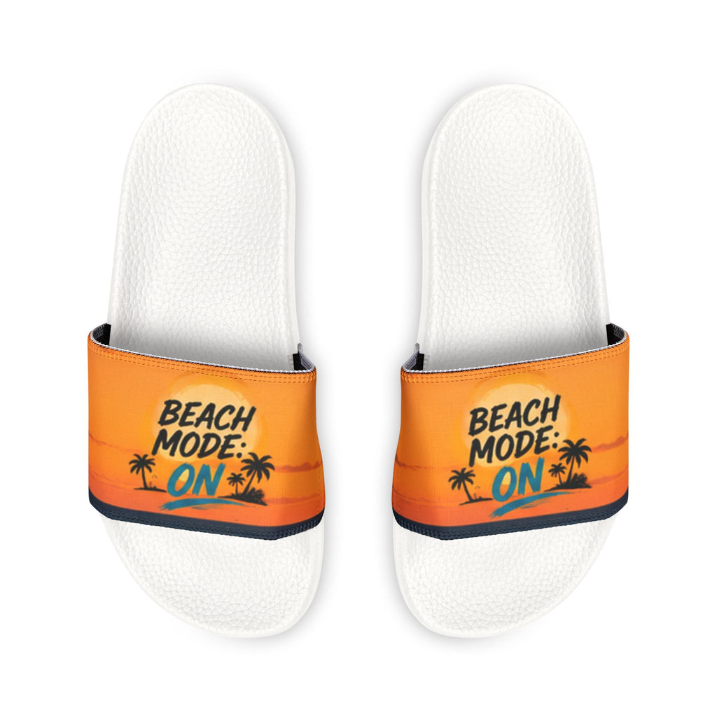 Beach Mode On Men’s Slide Sandals – Removable Strap, Tropical Orange
