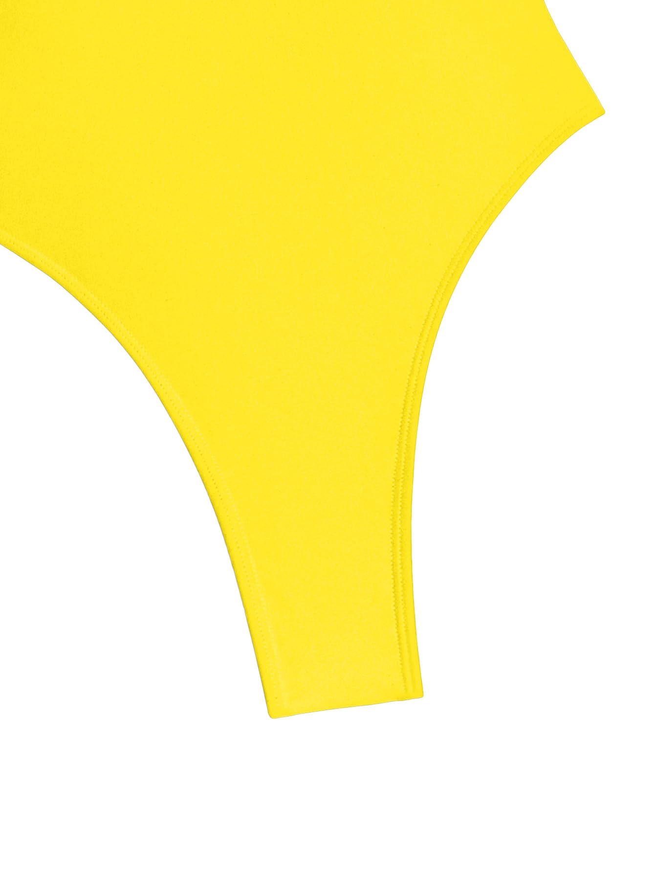 Foxiny Sexy Backless Cheeky High Cut Leg Thong V Neck One Piece Swimsuit