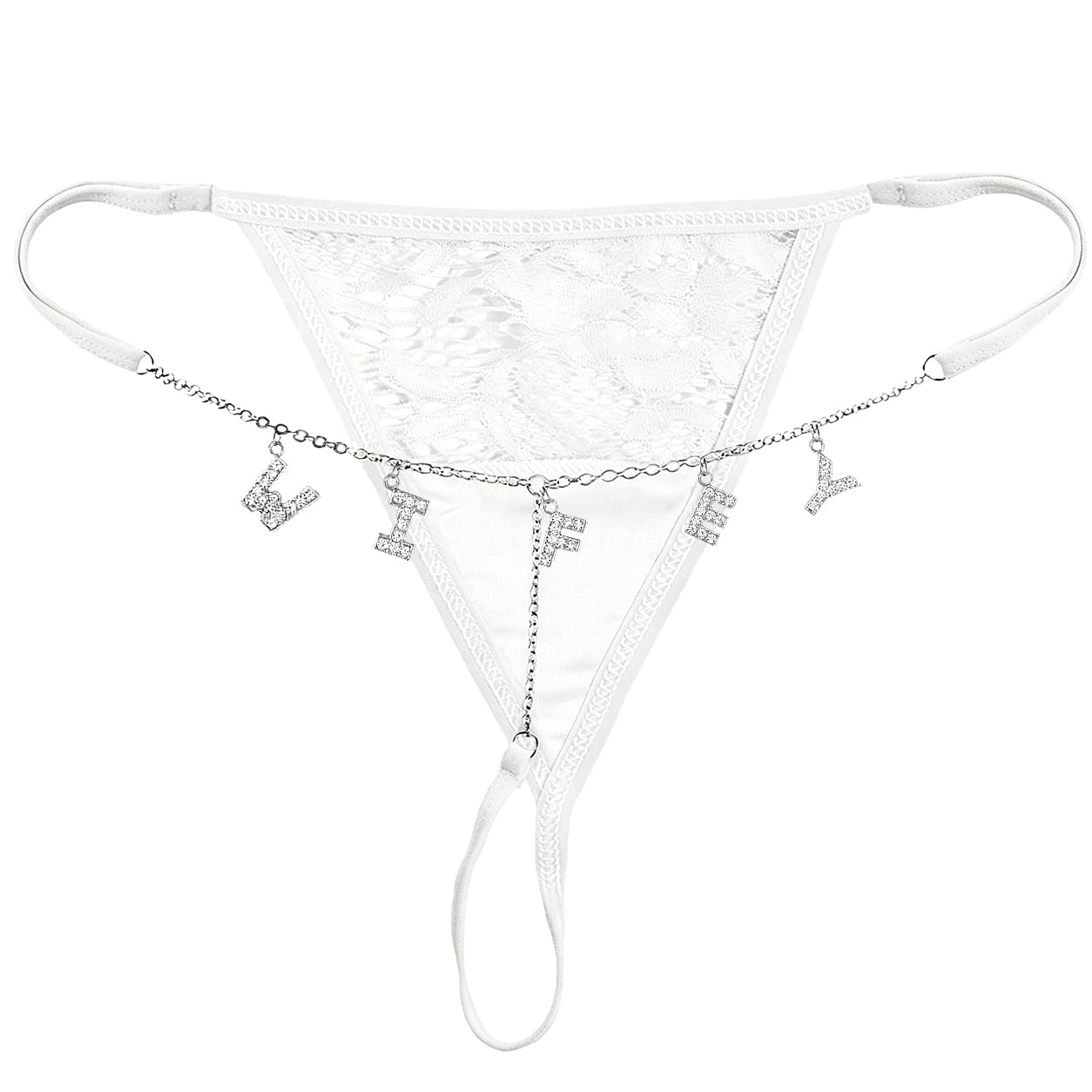 Sexy Underwear for Women, 2 Pack Thong Panties Custom Name or Fun Lettering, Lace&Silk G-String, Adjustable