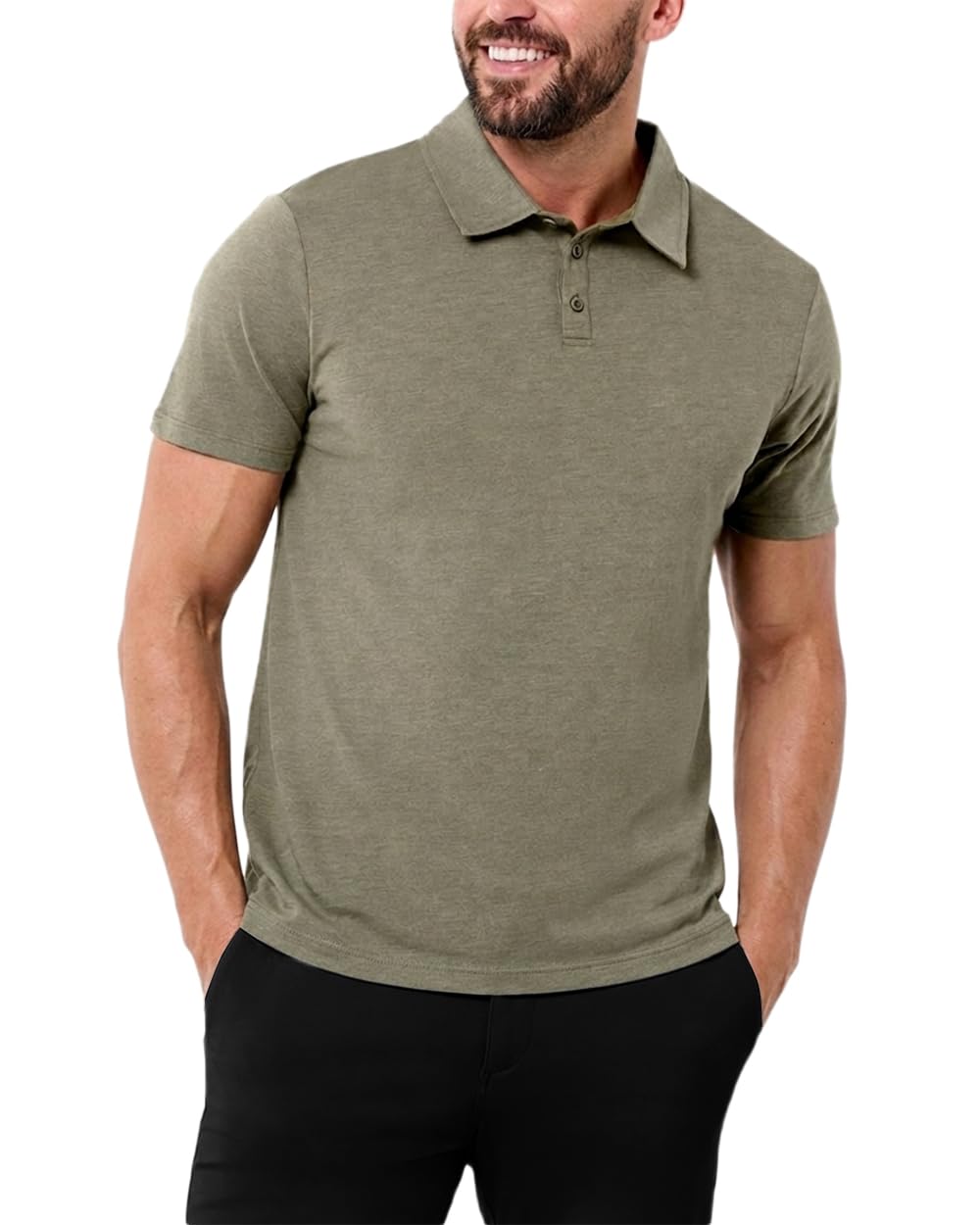 INTO THE AM Polo Shirts for Men - Soft Cotton Slim Fit Short Sleeve Collared Shirt Men S - 4XL Fitted Polos