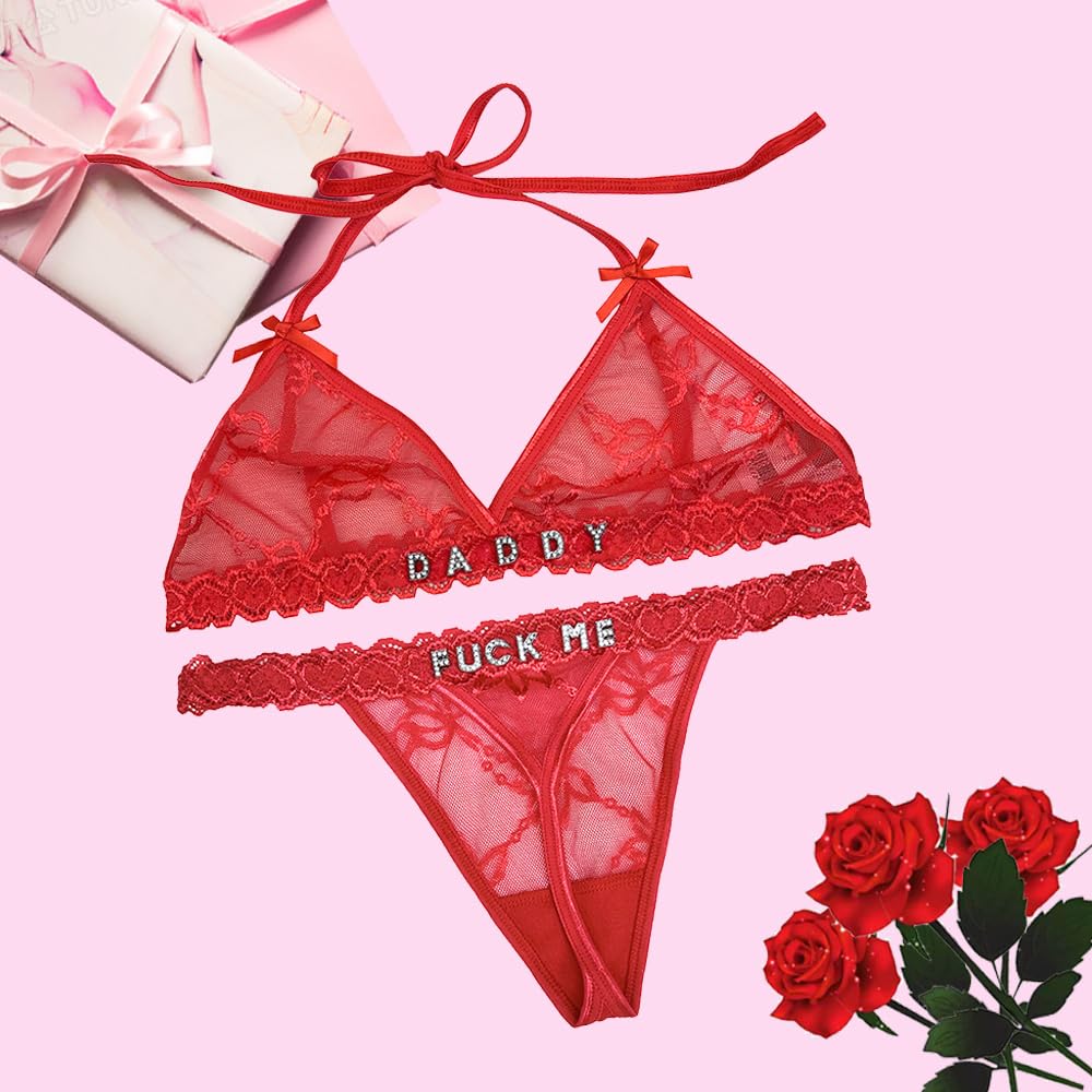 Personalized Thongs with Name - Custom Thong with Name Bra Set, Personalized Gifts, Custom Funny Name Underwear