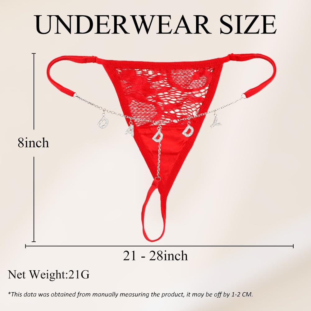 Sexy Underwear for Women, 2 Pack Thong Panties Custom Name or Fun Lettering, Lace&Silk G-String, Adjustable