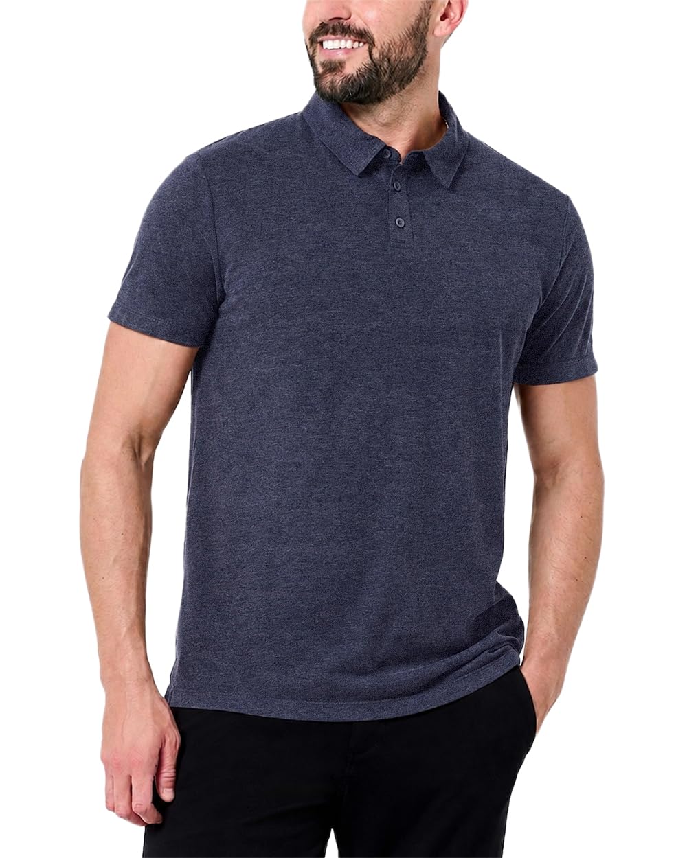INTO THE AM Polo Shirts for Men - Soft Cotton Slim Fit Short Sleeve Collared Shirt Men S - 4XL Fitted Polos