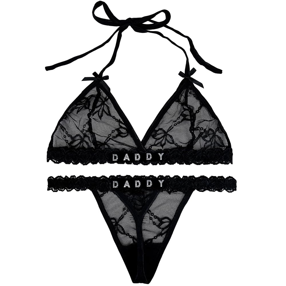 Personalized Thongs with Name - Custom Thong with Name Bra Set, Personalized Gifts, Custom Funny Name Underwear