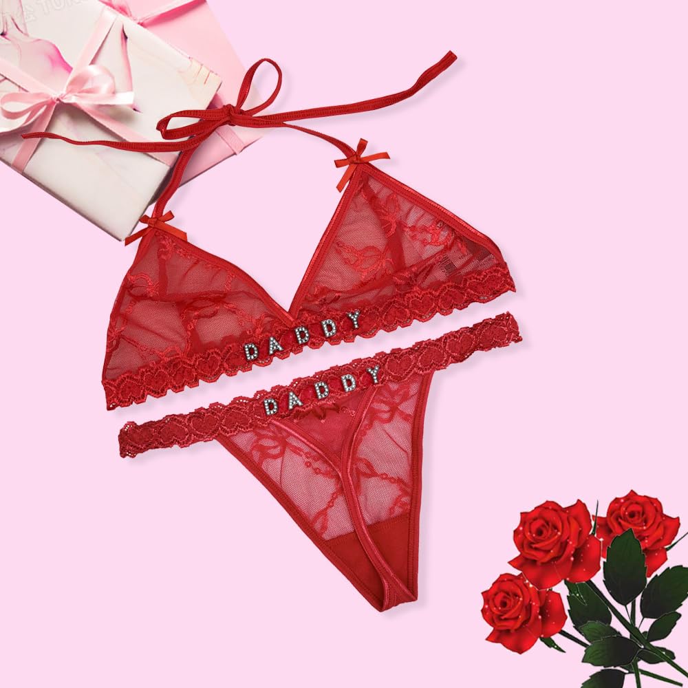Personalized Thongs with Name - Custom Thong with Name Bra Set, Personalized Gifts, Custom Funny Name Underwear