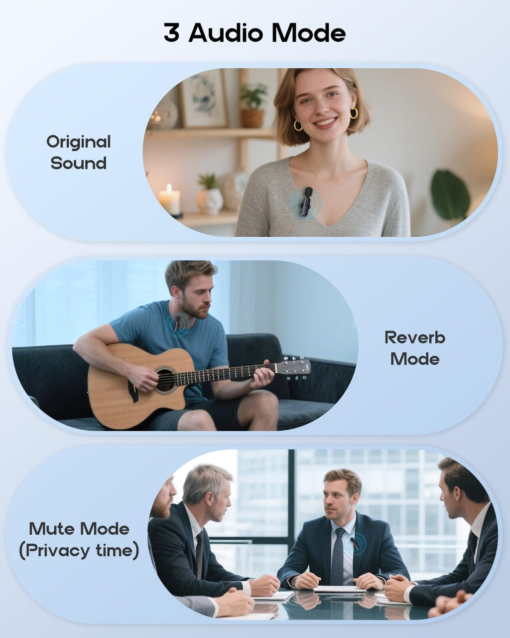 Wireless Mini Microphone for iPhone, Android - 2 Pack Lavalier Microphone for Video Recording, 2 In 1 Noise Reduction Lapel Mic for Ipad, Clip-on Mini Mic with USB-C for Content Creators Podcast