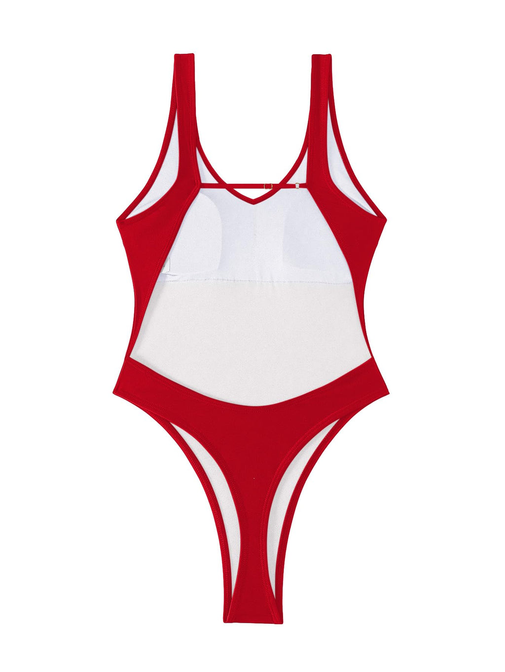 Foxiny Sexy Backless Cheeky High Cut Leg Thong V Neck One Piece Swimsuit