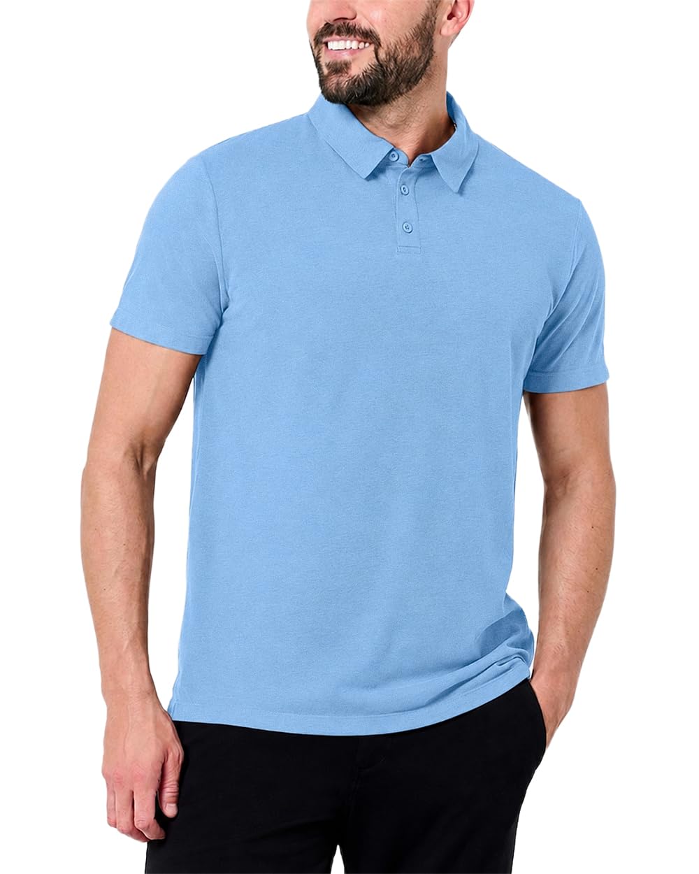 INTO THE AM Polo Shirts for Men - Soft Cotton Slim Fit Short Sleeve Collared Shirt Men S - 4XL Fitted Polos