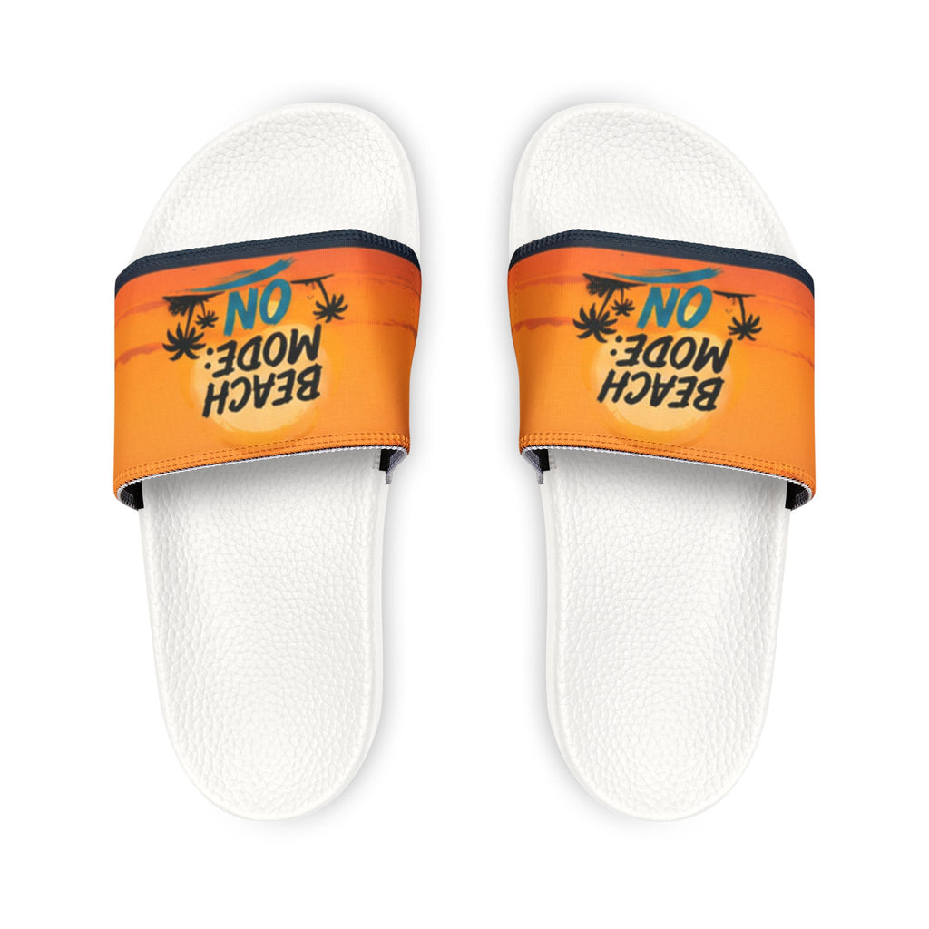 Beach Mode On Men’s Slide Sandals – Removable Strap, Tropical Orange