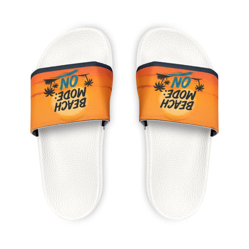 Beach Mode On Men’s Slide Sandals – Removable Strap, Tropical Orange