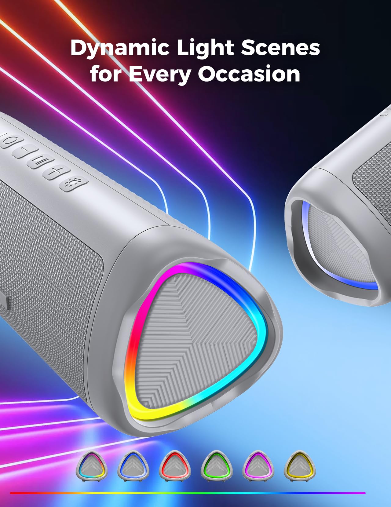 Bluetooth Speaker, 20W HD Sound, Portable Wireless, IPX5 Waterproof, Up to 24H Playtime, TWS Pairing, for Home/Party/Outdoor/Camping/Beach Essentials, Electronic Gadgets, Birthday Gift (Black)
