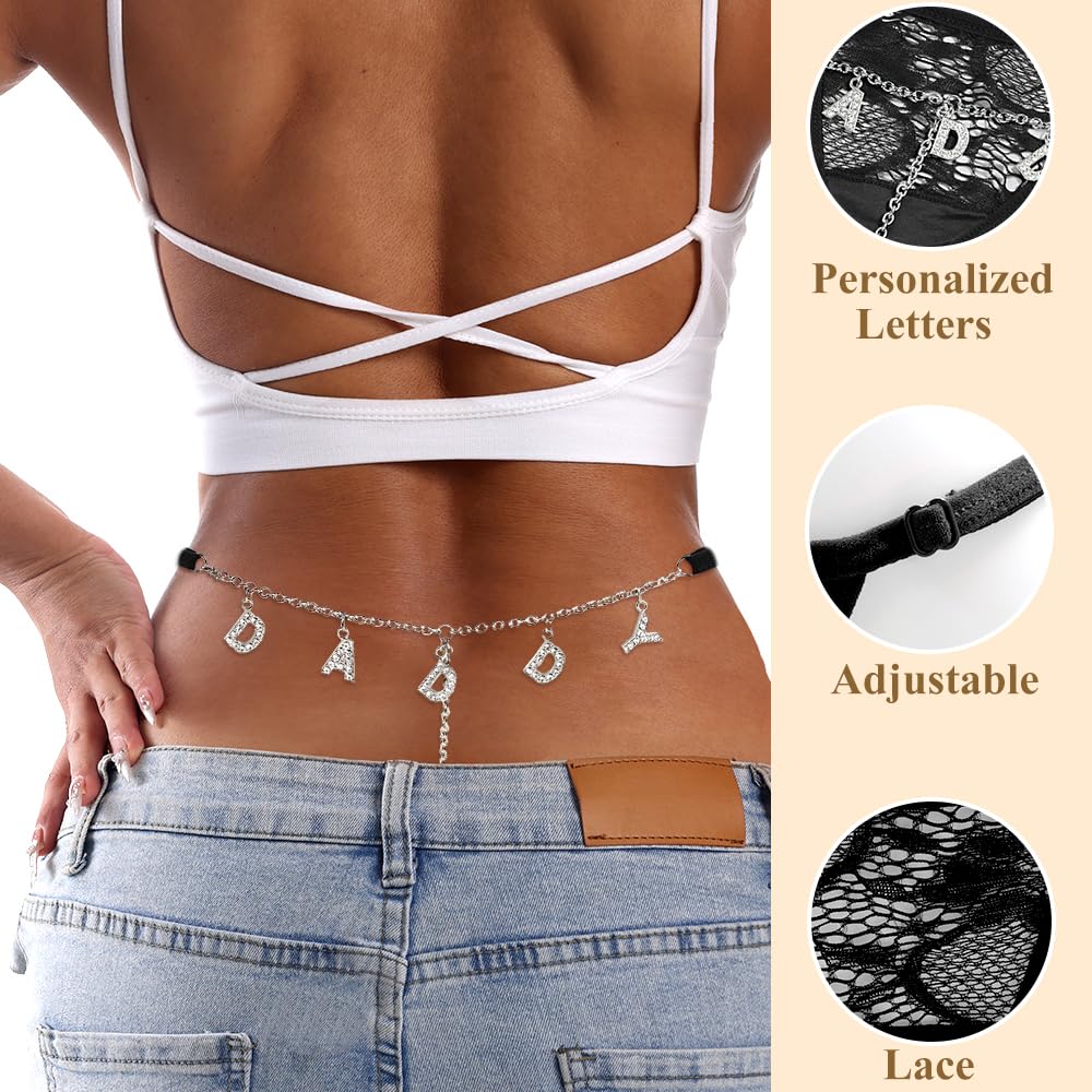 Sexy Underwear for Women, 2 Pack Thong Panties Custom Name or Fun Lettering, Lace&Silk G-String, Adjustable
