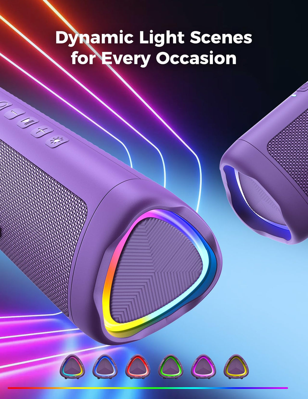 Bluetooth Speaker, 20W HD Sound, Portable Wireless, IPX5 Waterproof, Up to 24H Playtime, TWS Pairing, for Home/Party/Outdoor/Camping/Beach Essentials, Electronic Gadgets, Birthday Gift (Black)