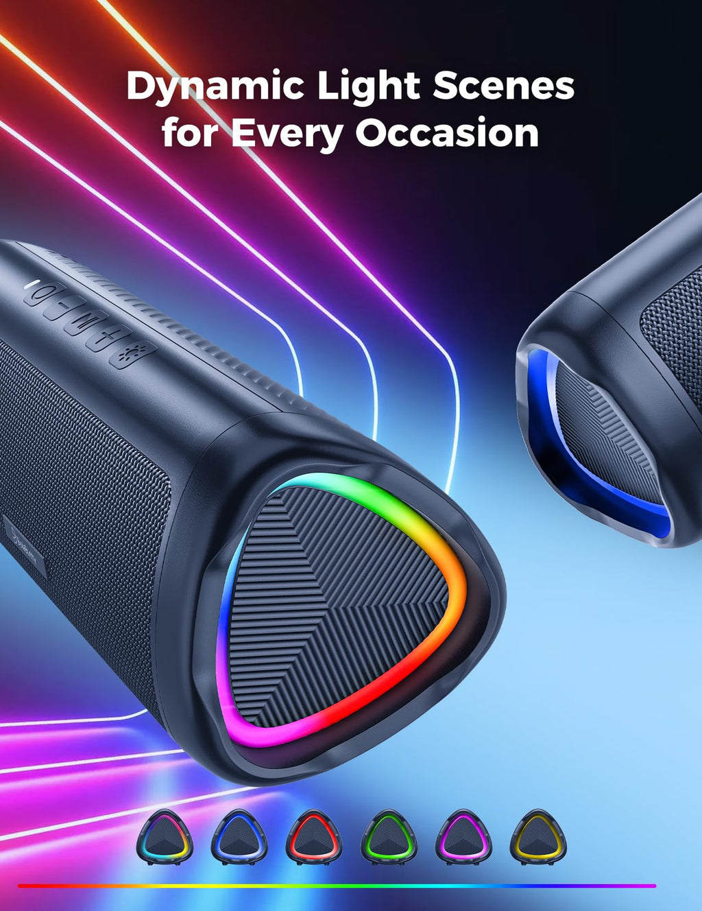 Bluetooth Speaker, 20W HD Sound, Portable Wireless, IPX5 Waterproof, Up to 24H Playtime, TWS Pairing, for Home/Party/Outdoor/Camping/Beach Essentials, Electronic Gadgets, Birthday Gift (Black)