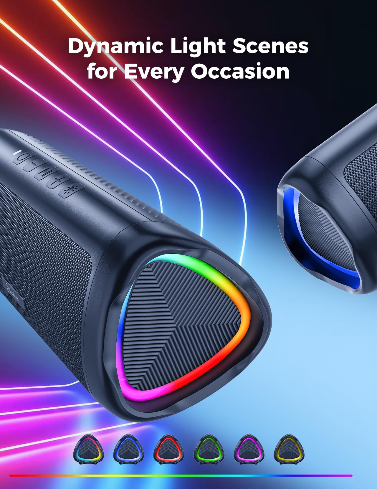 Bluetooth Speaker, 20W HD Sound, Portable Wireless, IPX5 Waterproof, Up to 24H Playtime, TWS Pairing, for Home/Party/Outdoor/Camping/Beach Essentials, Electronic Gadgets, Birthday Gift (Black)