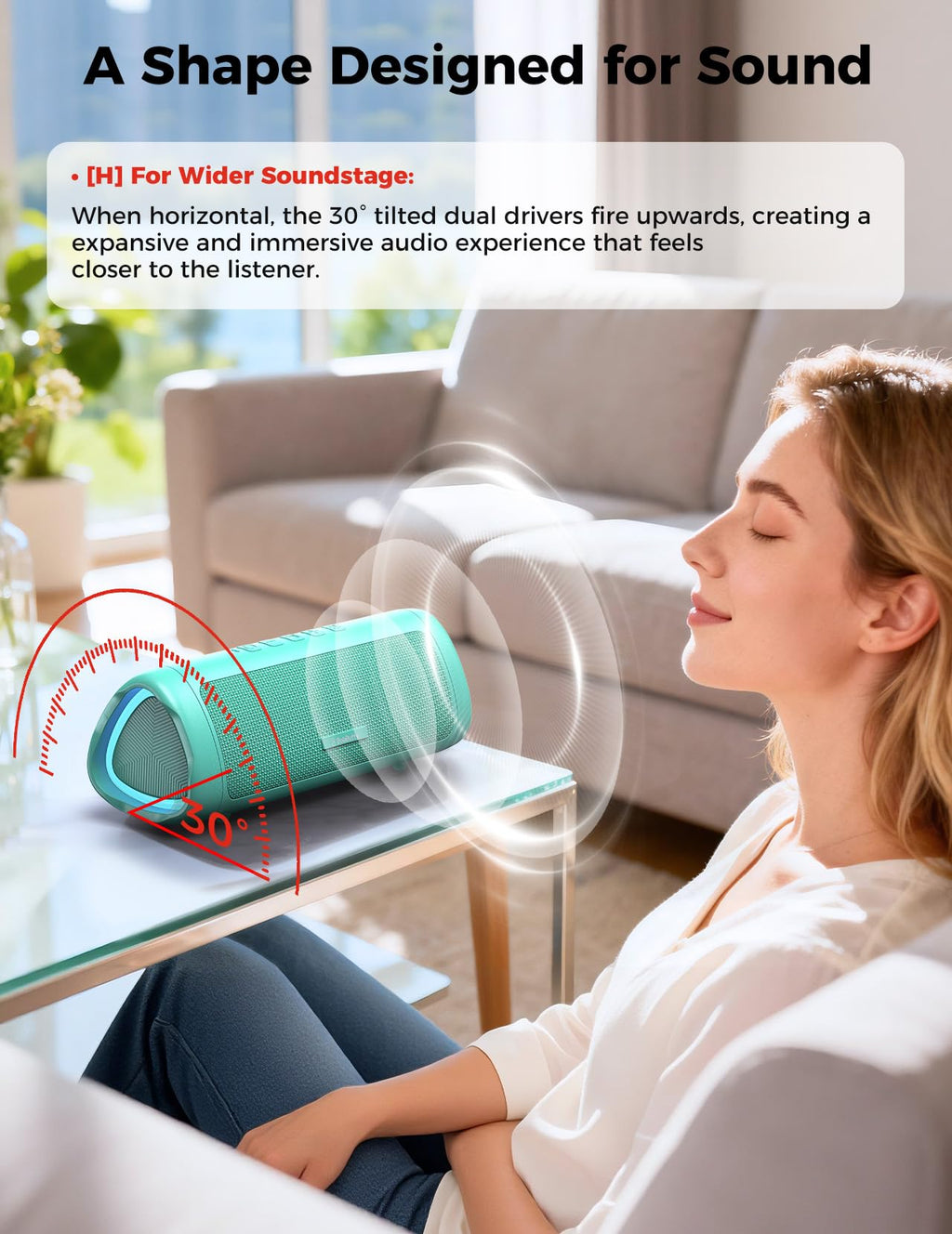 Bluetooth Speaker, 20W HD Sound, Portable Wireless, IPX5 Waterproof, Up to 24H Playtime, TWS Pairing, for Home/Party/Outdoor/Camping/Beach Essentials, Electronic Gadgets, Birthday Gift (Black)