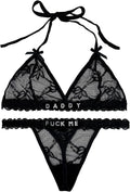 Personalized Thongs with Name - Custom Thong with Name Bra Set, Personalized Gifts, Custom Funny Name Underwear
