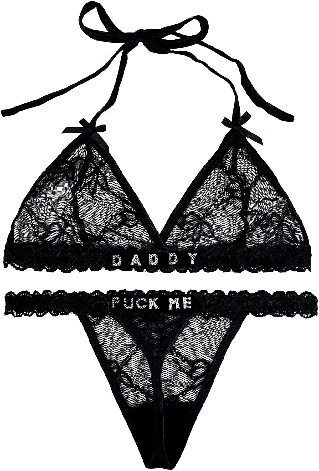 Personalized Thongs with Name - Custom Thong with Name Bra Set, Personalized Gifts, Custom Funny Name Underwear