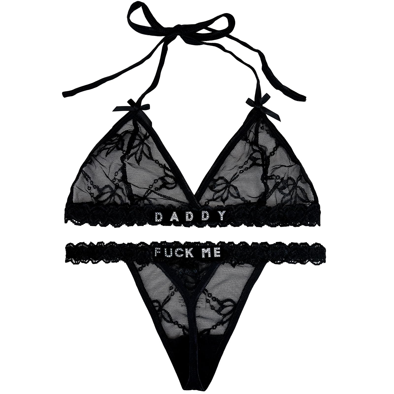 Personalized Thongs with Name - Custom Thong with Name Bra Set, Personalized Gifts, Custom Funny Name Underwear
