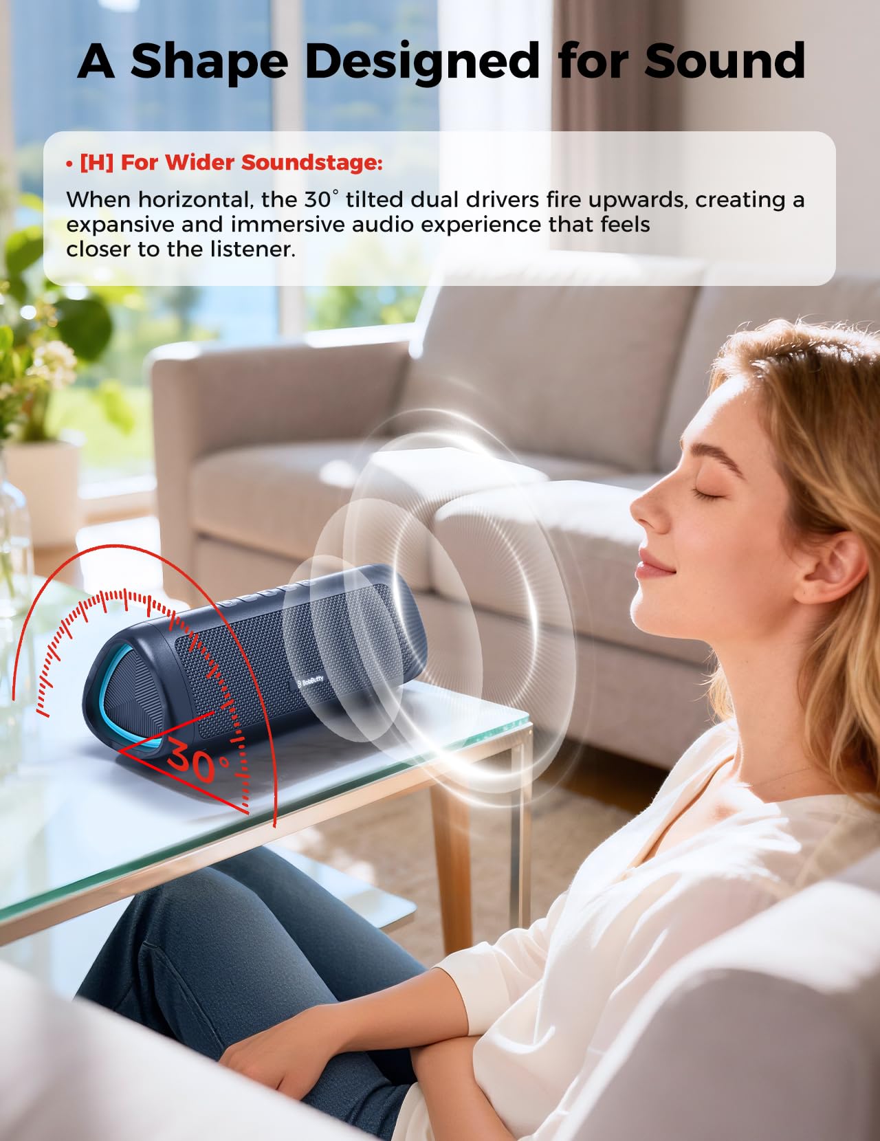 Bluetooth Speaker, 20W HD Sound, Portable Wireless, IPX5 Waterproof, Up to 24H Playtime, TWS Pairing, for Home/Party/Outdoor/Camping/Beach Essentials, Electronic Gadgets, Birthday Gift (Black)