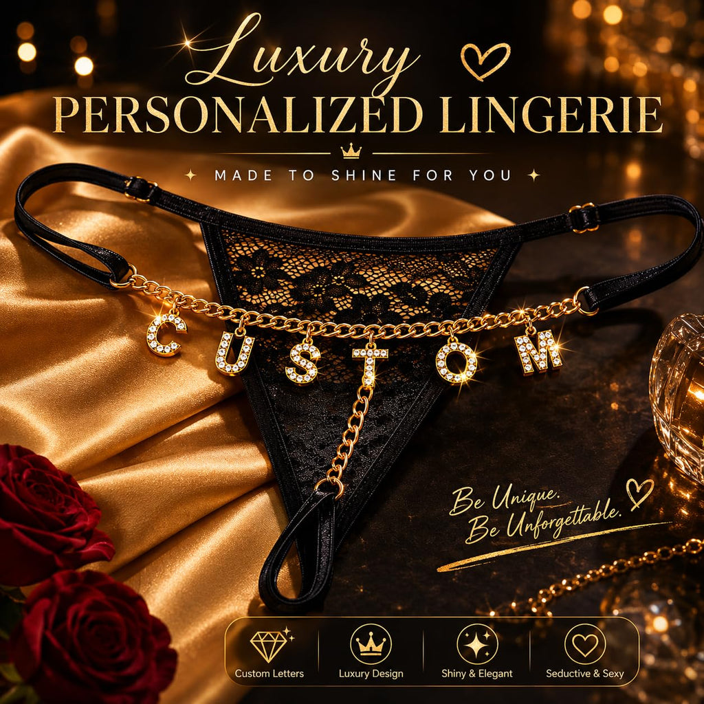 Sexy Underwear for Women, 2 Pack Thong Panties Custom Name or Fun Lettering, Lace&Silk G-String, Adjustable