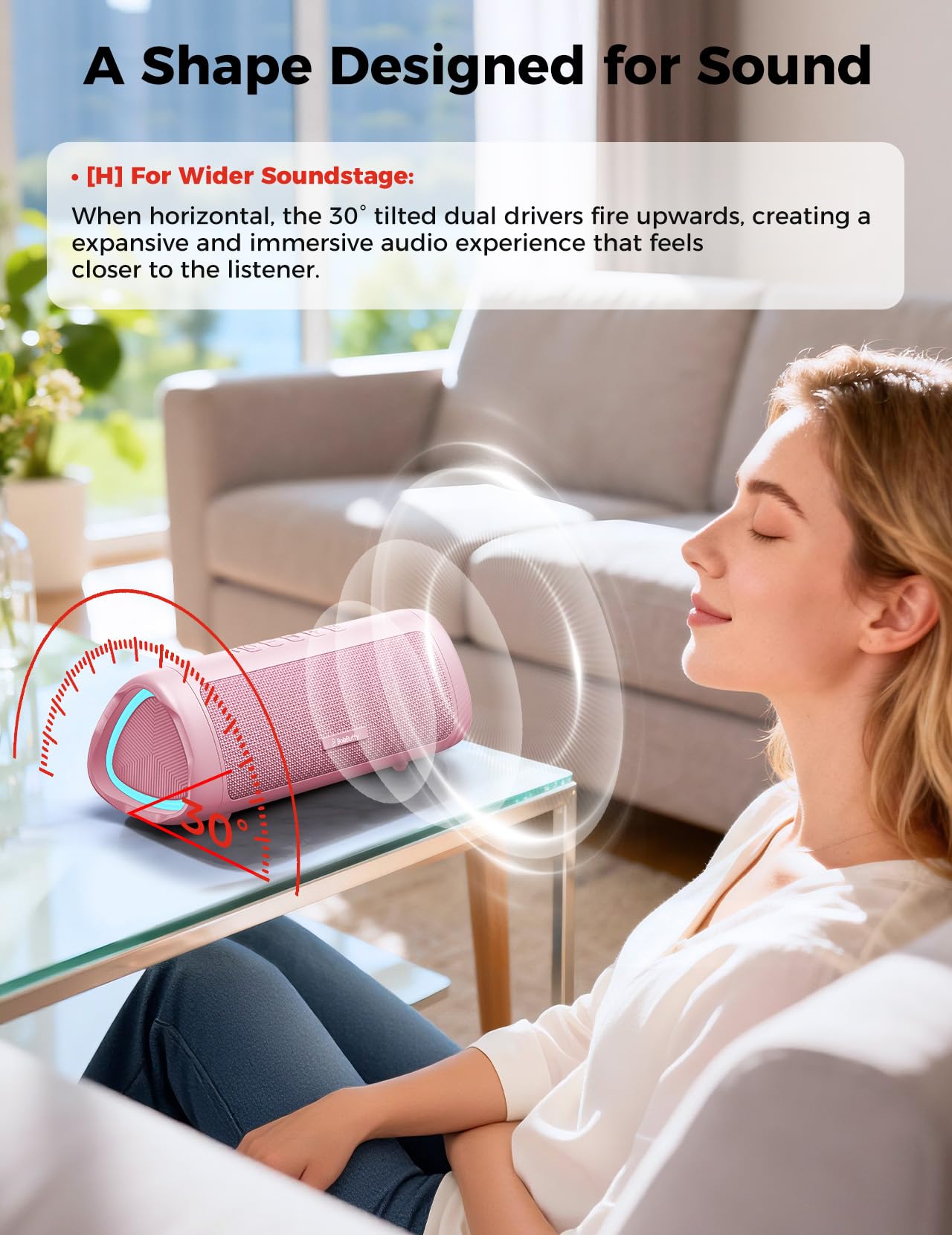 Bluetooth Speaker, 20W HD Sound, Portable Wireless, IPX5 Waterproof, Up to 24H Playtime, TWS Pairing, for Home/Party/Outdoor/Camping/Beach Essentials, Electronic Gadgets, Birthday Gift (Black)