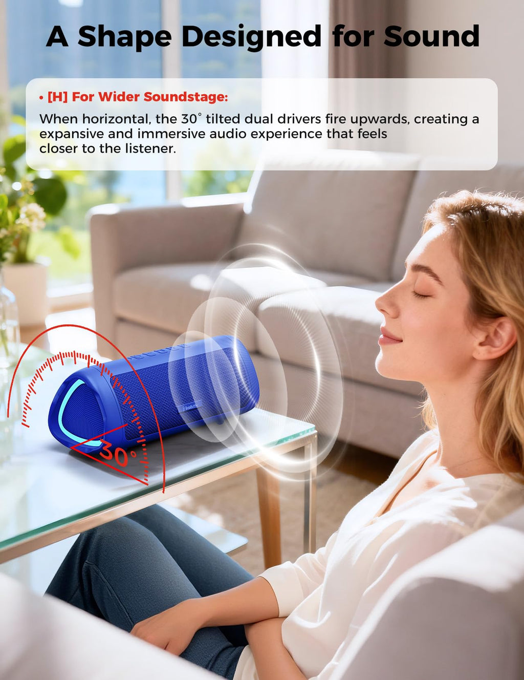 Bluetooth Speaker, 20W HD Sound, Portable Wireless, IPX5 Waterproof, Up to 24H Playtime, TWS Pairing, for Home/Party/Outdoor/Camping/Beach Essentials, Electronic Gadgets, Birthday Gift (Black)