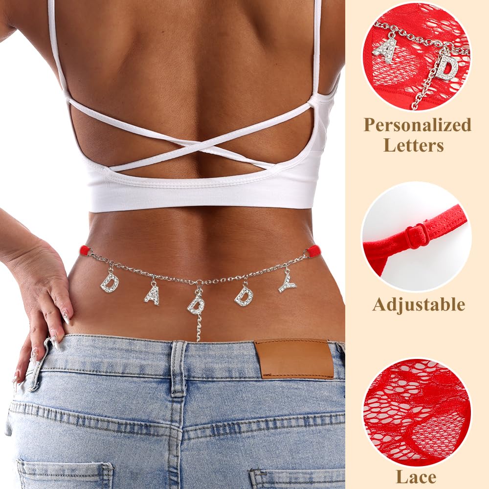 Sexy Underwear for Women, 2 Pack Thong Panties Custom Name or Fun Lettering, Lace&Silk G-String, Adjustable