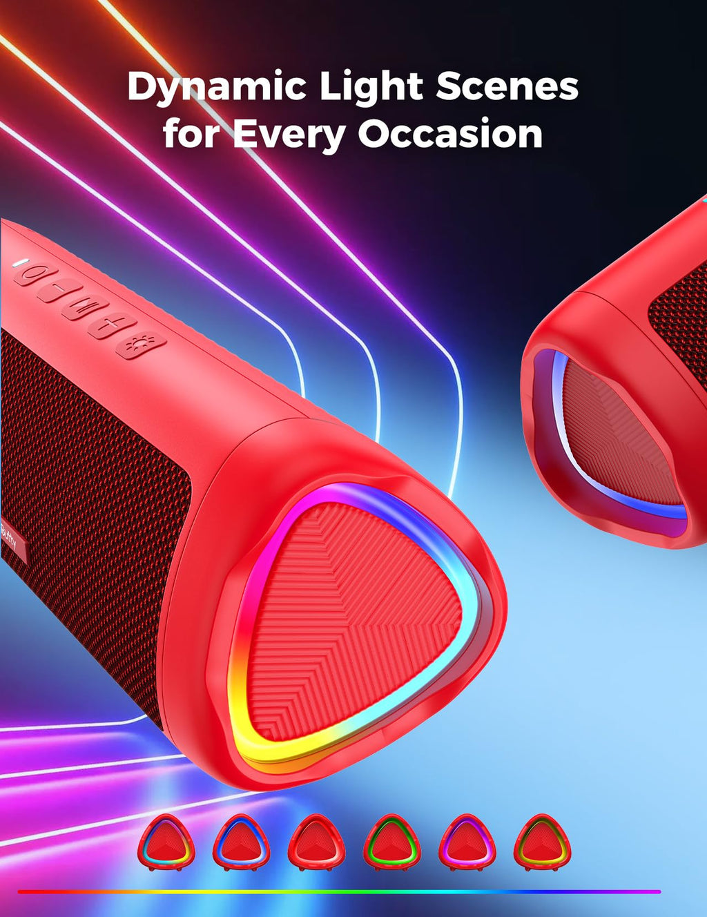Bluetooth Speaker, 20W HD Sound, Portable Wireless, IPX5 Waterproof, Up to 24H Playtime, TWS Pairing, for Home/Party/Outdoor/Camping/Beach Essentials, Electronic Gadgets, Birthday Gift (Black)