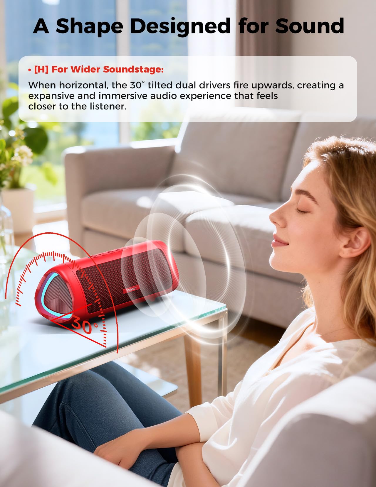 Bluetooth Speaker, 20W HD Sound, Portable Wireless, IPX5 Waterproof, Up to 24H Playtime, TWS Pairing, for Home/Party/Outdoor/Camping/Beach Essentials, Electronic Gadgets, Birthday Gift (Black)