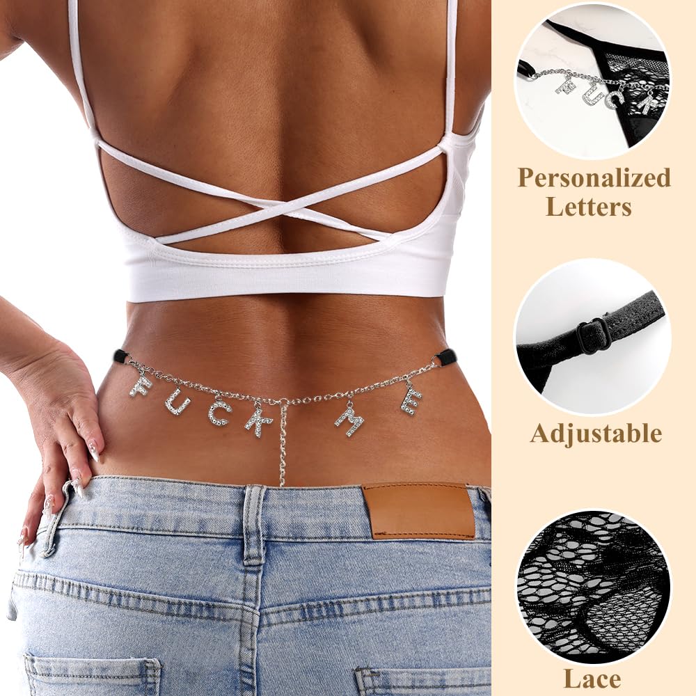 Sexy Underwear for Women, 2 Pack Thong Panties Custom Name or Fun Lettering, Lace&Silk G-String, Adjustable