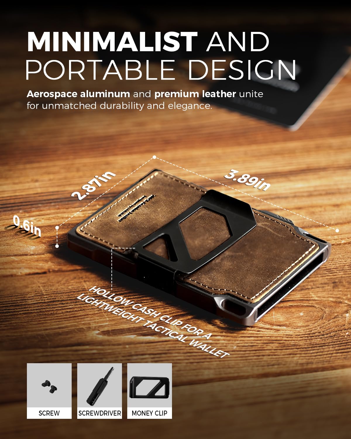 LORZOR Slim Tactical Wallet for Men- Minimalist Front Pocket Full Grain Leather Wallet for 10 Cards, RFID Blocking Aluminum Cardholder, Smart Pop Up Card Case, Money Clip, Gift Boxed(DistressBrown)