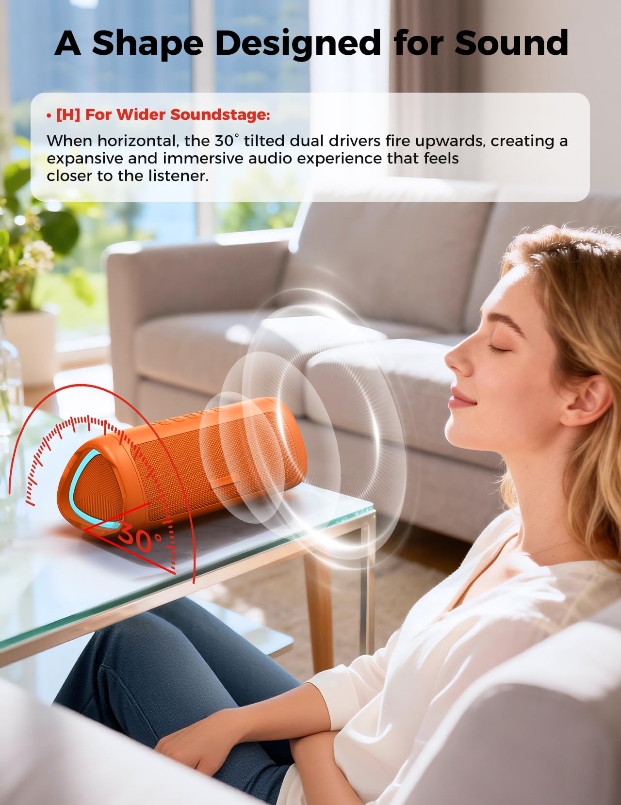Bluetooth Speaker, 20W HD Sound, Portable Wireless, IPX5 Waterproof, Up to 24H Playtime, TWS Pairing, for Home/Party/Outdoor/Camping/Beach Essentials, Electronic Gadgets, Birthday Gift (Black)