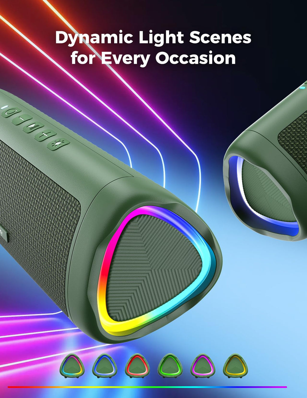 Bluetooth Speaker, 20W HD Sound, Portable Wireless, IPX5 Waterproof, Up to 24H Playtime, TWS Pairing, for Home/Party/Outdoor/Camping/Beach Essentials, Electronic Gadgets, Birthday Gift (Black)