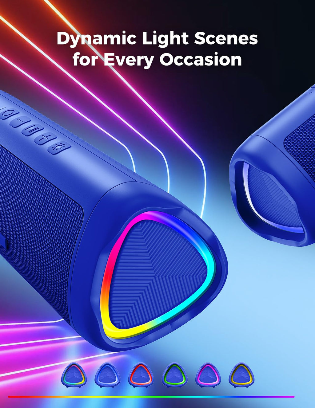 Bluetooth Speaker, 20W HD Sound, Portable Wireless, IPX5 Waterproof, Up to 24H Playtime, TWS Pairing, for Home/Party/Outdoor/Camping/Beach Essentials, Electronic Gadgets, Birthday Gift (Black)