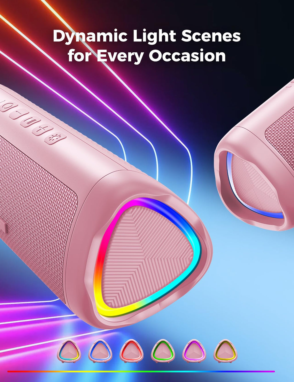 Bluetooth Speaker, 20W HD Sound, Portable Wireless, IPX5 Waterproof, Up to 24H Playtime, TWS Pairing, for Home/Party/Outdoor/Camping/Beach Essentials, Electronic Gadgets, Birthday Gift (Black)