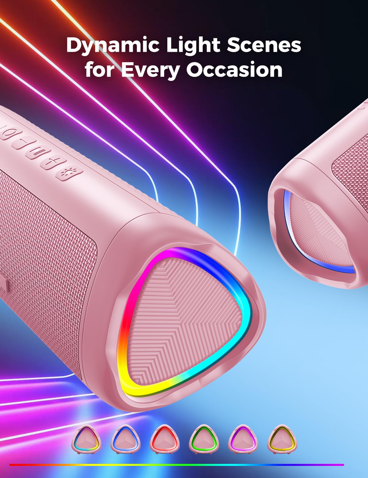 Bluetooth Speaker, 20W HD Sound, Portable Wireless, IPX5 Waterproof, Up to 24H Playtime, TWS Pairing, for Home/Party/Outdoor/Camping/Beach Essentials, Electronic Gadgets, Birthday Gift (Black)