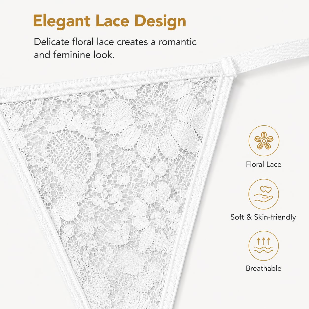 Sexy Underwear for Women, 2 Pack Thong Panties Custom Name or Fun Lettering, Lace&Silk G-String, Adjustable