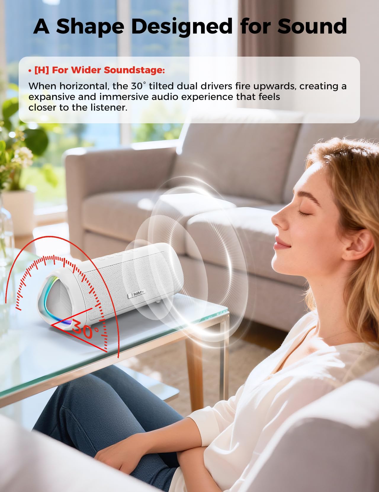 Bluetooth Speaker, 20W HD Sound, Portable Wireless, IPX5 Waterproof, Up to 24H Playtime, TWS Pairing, for Home/Party/Outdoor/Camping/Beach Essentials, Electronic Gadgets, Birthday Gift (Black)