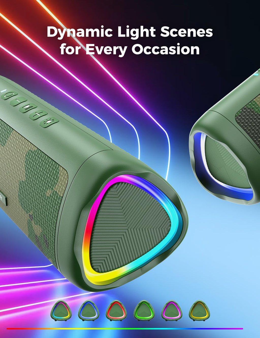 Bluetooth Speaker, 20W HD Sound, Portable Wireless, IPX5 Waterproof, Up to 24H Playtime, TWS Pairing, for Home/Party/Outdoor/Camping/Beach Essentials, Electronic Gadgets, Birthday Gift (Black)
