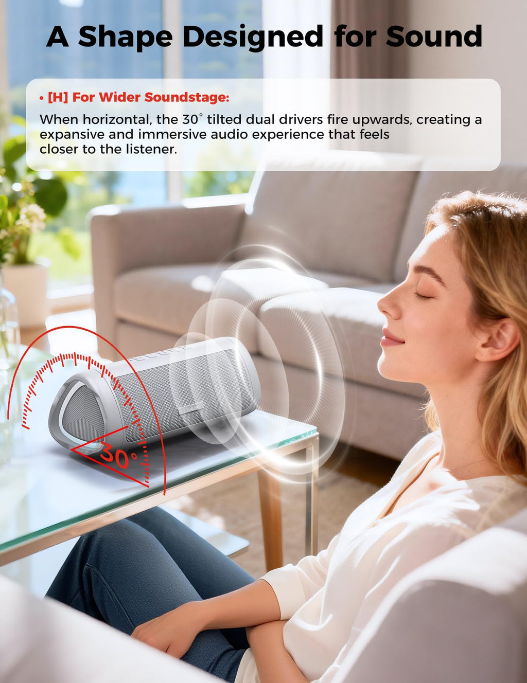 Bluetooth Speaker, 20W HD Sound, Portable Wireless, IPX5 Waterproof, Up to 24H Playtime, TWS Pairing, for Home/Party/Outdoor/Camping/Beach Essentials, Electronic Gadgets, Birthday Gift (Black)