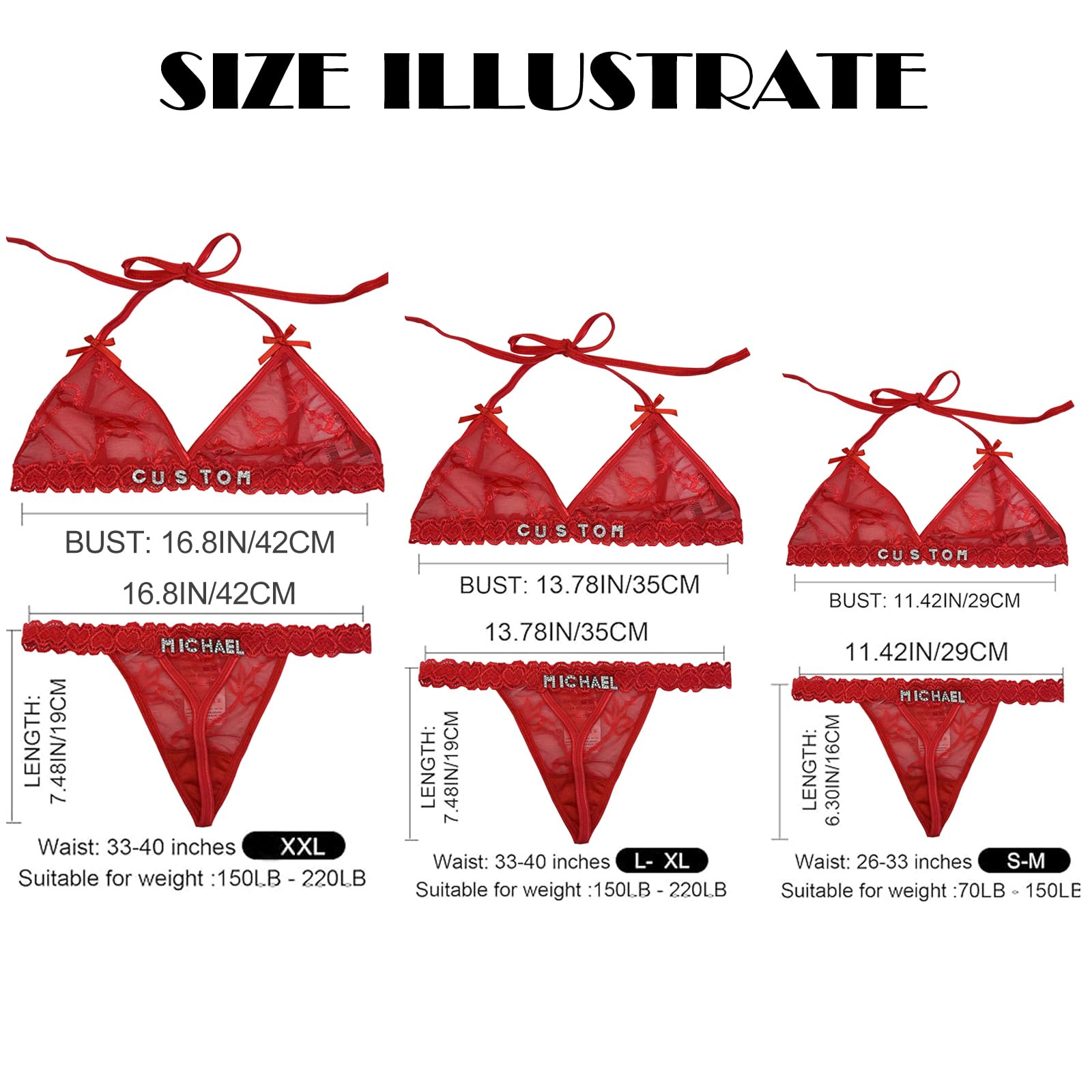 Personalized Thongs with Name - Custom Thong with Name Bra Set, Personalized Gifts, Custom Funny Name Underwear