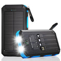 Durecopow Solar Charger Power Bank 20,000mAh, Portable Charger, 4 Cables 3 Ports Fast Charging External Battery Pack with USB C for Cell Phones, Solar Panel Charger with Dual Flashlight for Camping