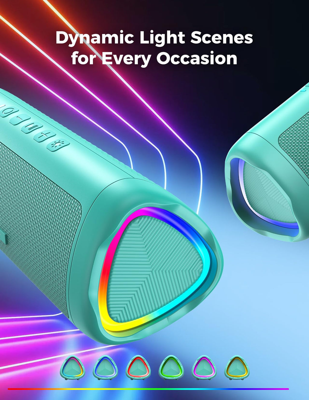 Bluetooth Speaker, 20W HD Sound, Portable Wireless, IPX5 Waterproof, Up to 24H Playtime, TWS Pairing, for Home/Party/Outdoor/Camping/Beach Essentials, Electronic Gadgets, Birthday Gift (Black)