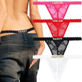 4 Pcs Custom Thongs Personalized Thong with Rhinestone Letters Sexy Lace Panties with Bag Wedding Gift for Couple