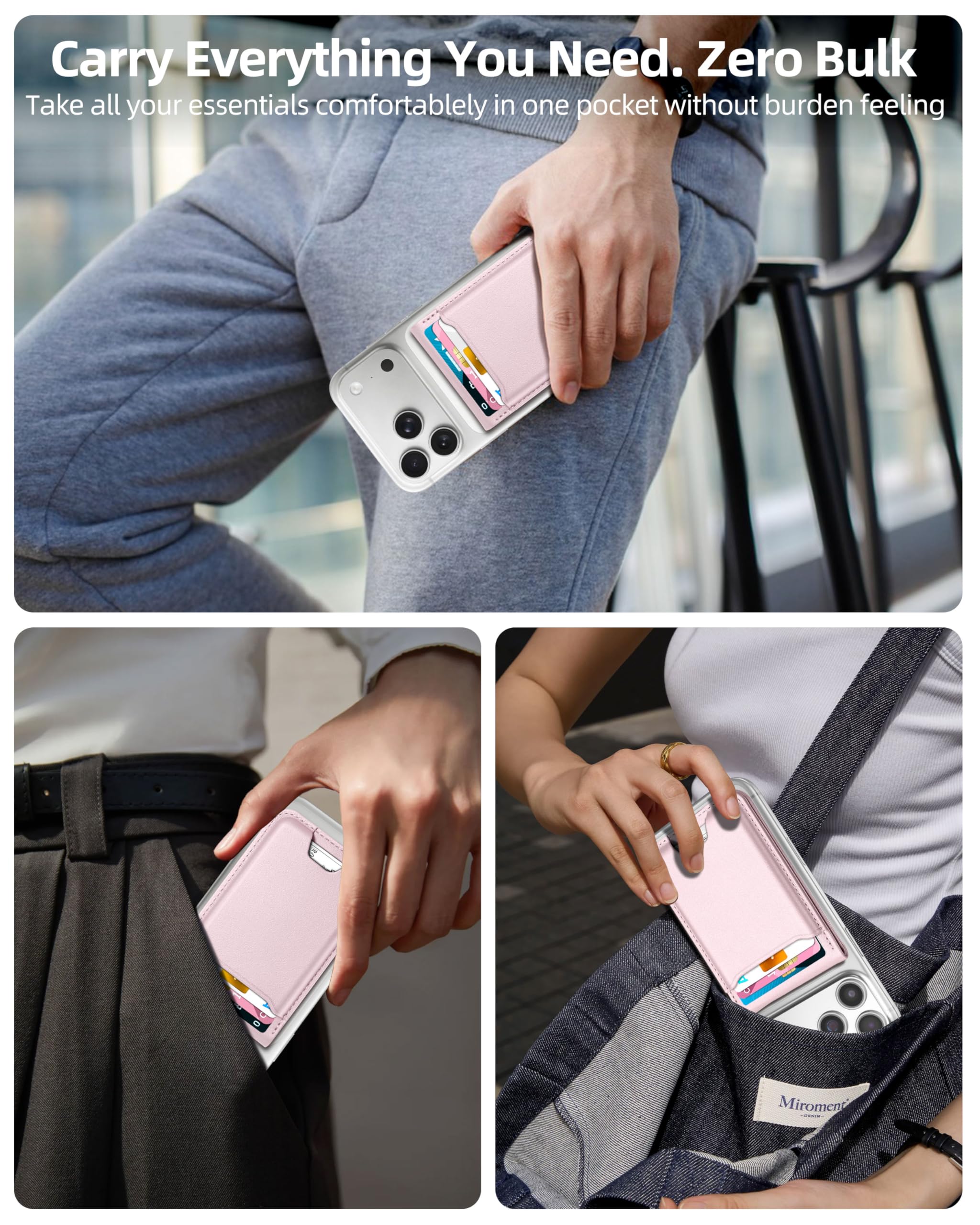 ExtreLife For Magsafe Wallet with Money Clip, Strongest Magnetic Wallet for iPhone 17/16/15/14/13/12 Series, Adjustable Stand, ID Window, 5 Card Holder, RFID Blocking, Not for 13/12 Mini, Black