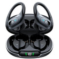 occiam Active Noise Cancelling Earbuds Wireless Bluetooth Headphones Ear Buds 90Hrs Playback Stereo Bass Earphones with Mic Over-Ear Hooks IPX7 Waterproof Headset for Work Sports Running Matte Black