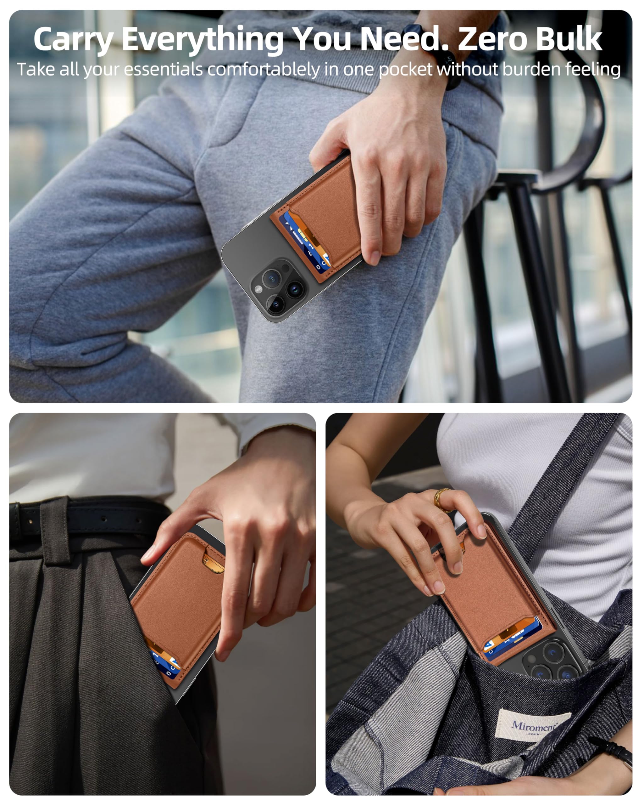 ExtreLife For Magsafe Wallet with Money Clip, Strongest Magnetic Wallet for iPhone 17/16/15/14/13/12 Series, Adjustable Stand, ID Window, 5 Card Holder, RFID Blocking, Not for 13/12 Mini, Black